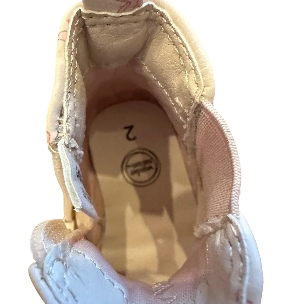 Wonder Nation Baby Girl Pink‎ Bow Zipper Ankle Boots Booties Size 2 Toddler